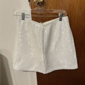 Abercrombie & Fitch Ivory Sequin Skort